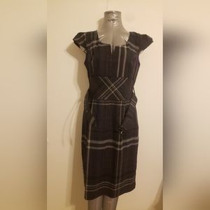 Dress Barn Grey plaid sheath dress